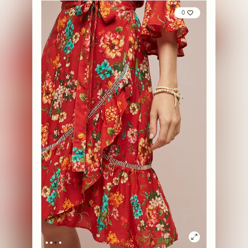 Farm Rio x Anthropologie Floral Wrap Dress - Picture 11 of 12